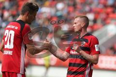 2. BL - Saison 2017/2018 - FC Ingolstadt 04 - VFB Eichstätt - Freundschaftsspiel - Nico Rinderknecht (#22 FCI) trifft zum 3:0 Führungstreffer - Stefan Kutschke (#20 FCI) - jubel - tor - Foto: Meyer Jürgen