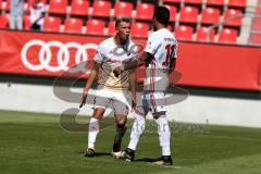 2. BL - Saison 2017/2018 - Testspiel - FC Ingolstadt 04 - FC Nantes - Dario Lezcano (#11 FCI) schiesst den 1:0 Führungstreffer - Jubel - Alfredo Morales (#6 FCI) - Foto: Meyer Jürgen