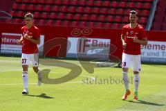 2. BL - Saison 2017/2018 - Testspiel - FC Ingolstadt 04 - FC Nantes - Sussek Patrick (#37 FCI) - Stefan Kutschke (#20 FCI) beim warm machen - Foto: Meyer Jürgen