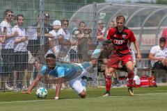 B-Junioren Bayernliga- U17 - FC Ingolstadt - TSV 1860 München - Huber Quentin rot FCI - Ngounou Djayo blau 1860 München - Foto: Jürgen Meyer