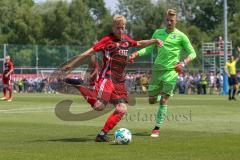 B-Junioren Bayernliga- U17 - FC Ingolstadt - TSV 1860 München - Oberhuber Daniel rot FCI - Zech Ludwig Torwart 1860 München - Foto: Jürgen Meyer