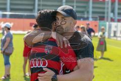 B-Junioren Bayernliga- U17 - FC Ingolstadt - TSV 1860 München - Trainer Kaupp Patrick mit einem Spieler - Foto: Jürgen Meyer