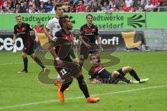 2. Bundesliga - Fußball - Fortuna Düsseldorf - FC Ingolstadt 04 - am Boden Tobias Schröck (21, FCI) schaut dem Ball nach, am Tor vorbei