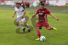 Regionalliga Bayern - FC Ingolstadt 04 II - TSV Buchbach - rechts Maurice Multhaupt, links Markus Grübl (TSV)