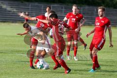 Regionaliga Bayern 2017/18 - FC Ingolstadt 04 II - FC Memmingen - Maurice Multhaup weiss FCI - Zweckbronner Daniel rot #20 Memmingen -  Foto: Jürgen Meyer