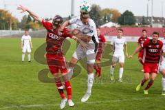 Regionalliga Bayern - Saison 2017/2018 - FC Ingolstadt 04 II - VFR Garching - Moritz Hartmann FCI II mit Gesichtsmaske beim Kopfball - Foto: Meyer Jürgen