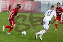 Regionalliga Bayern - Saison 2017/2018 - FC Ingolstadt 04 II - VFR Garching - Moritz Hartmann FCI II mit Gesichtsmaske - Daniel Suck weiss Garching - Foto: Meyer Jürgen