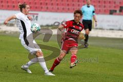 Regionalliga Bayern - Saison 2017/2018 - FC Ingolstadt 04 II - VFR Garching - Ryoma Watanabe rot FCI II - Mike Niebauer #17 weiss Garching - Foto: Meyer Jürgen