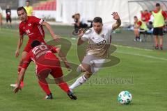 Regionalliga Bayern - FC Ingolstadt 04 II U21 - FC Memmingen - rechts Maurice Multhaupt (FCI, links Daniel Zweckbronner (FCM)