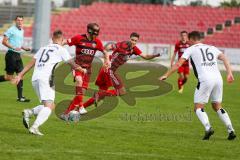 Regionalliga Bayern - Saison 2017/2018 - FC Ingolstadt 04 II - VFR Garching - Moritz Hartmann FCI II mit Gesichtsmaske - Daniel Suck weiss Garching - Foto: Meyer Jürgen