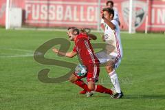 Regionaliga Bayern 2017/18 - FC Ingolstadt 04 II - FC Memmingen - Grauschopf Paul weiss FCI - Lutz Fabian rot Memmingen -  Foto: Jürgen Meyer