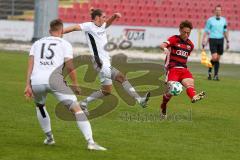 Regionalliga Bayern - Saison 2017/2018 - FC Ingolstadt 04 II - VFR Garching - Ryoma Watanabe rot FCI II - Mike Niebauer #17 weiss Garching - Foto: Meyer Jürgen