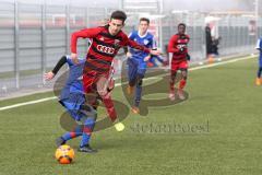 Testspiel - U15 - FC Ingolstadt 04 - SpVgg Kaufbeuren - Tobias Welsch (4 FCI) im Zweikampf