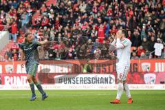 2. Bundesliga - FC Ingolstadt 04 - 1. FC Köln - Tor Jubel für Ingolstadt 1:2 durch Björn Paulsen (4, FCI), rechts Czichos, Rafael (5 Köln),