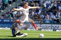 2. Bundesliga - Arminia Bielefeld - FC Ingolstadt 04 - Thomas Pledl (30, FCI) stürmt zum 0:3 Tor Jubel, Brian Behrendt (3 Bielefeld) versucht zu stören