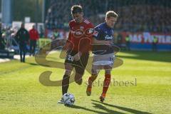 2. BL - Saison 2018/2019 - Holstein Kiel - FC Ingolstadt 04 - Stefan Kutschke (#20 FCI) - Johannes van den Bergh (#15 Kiel) - Foto: Meyer Jürgen