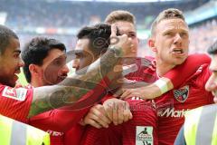 2. Bundesliga - MSV Duisburg - FC Ingolstadt 04 - Elfmeter Darío Lezcano (11, FCI) Tor Jubel, Paulo Otavio (6, FCI) Almog Cohen (8, FCI) Phil Neumann (26, FCI) Marcel Gaus (19, FCI)