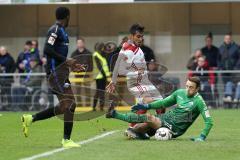 2. Bundesliga - SC Paderborn - FC Ingolstadt 04 - Darío Lezcano (11, FCI) scheitert an Torwart Ratajczak, Michael (Paderborn 1)