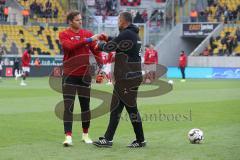 2. Bundesliga - SG Dynamo Dresden - FC Ingolstadt 04 - Torwart Philipp Heerwagen (1, FCI) und Torwarttrainer Carsten Nulle (FCI)