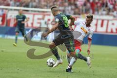 2. Bundesliga - Fußball - SV Jahn Regensburg - FC Ingolstadt 04 - Thomas Pledl (30, FCI) Benedikt Saller (6 Jahn)