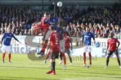 2. BL - Saison 2018/2019 - Holstein Kiel - FC Ingolstadt 04 - Stefan Kutschke (#20 FCI) beim Kopfball  -Foto: Meyer Jürgen