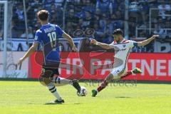 2. Bundesliga - Arminia Bielefeld - FC Ingolstadt 04 - Almog Cohen (8, FCI) Manuel Prietl (19 Bielefeld)