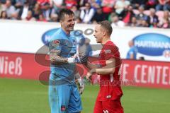 2. Bundesliga - Fußball - 1. FC Heidenheim - FC Ingolstadt 04 - Freuen sich, Torwart Kevin Müller (HDH 1) und Arne Feick  (HDH 28)