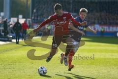 2. BL - Saison 2018/2019 - Holstein Kiel - FC Ingolstadt 04 - Stefan Kutschke (#20 FCI) - Johannes van den Bergh (#15 Kiel) - Foto: Meyer Jürgen