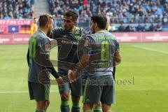 2. Bundesliga - Hamburger SV - FC Ingolstadt 04 - Tor Jubel Thomas Pledl (30, FCI), Darío Lezcano (11, FCI) Marcel Gaus (19, FCI) Almog Cohen (8, FCI)