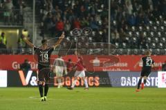 2. Bundesliga - SV Sandhausen - FC Ingolstadt 04 - Tor für Sandhausen Leart Paqarada (19 SV) jubelt, hinten Torwart Philipp Heerwagen (1, FCI) holt den Ball