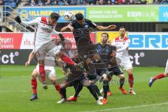 2. Bundesliga - SC Paderborn - FC Ingolstadt 04 - Darío Lezcano (11, FCI) Collins, Jamilu Philipp Klement (Paderborn 21) Kopfball  Ecke