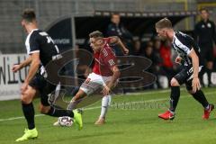 2. Bundesliga - SV Sandhausen - FC Ingolstadt 04 - Leart Paqarada (19 SV) Thorsten Röcher (29 FCI) Denis Linsmayer (6 SV)