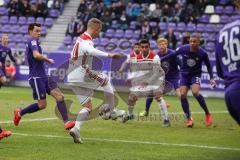 2. Bundesliga - FC Erzgebirge Aue - FC Ingolstadt 04 - Sonny Kittel (10, FCI) zu Darío Lezcano (11, FCI) danach trifft Sonny Kittel (10, FCI) zum 0:1 Tor