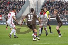 2. Bundesliga - FC St. Pauli - FC Ingolstadt 04 - mitte Christian Träsch (28, FCI) Darío Lezcano (11, FCI) Justin Hoogma (22 Pauli)