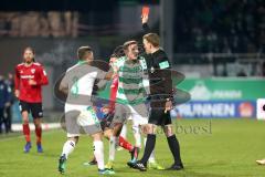 2. Bundesliga - SpVgg Greuther Fürth - FC Ingolstadt 04 - Rote Karte für Mario Maloca (22 Fürth)