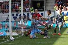 2. Bundesliga - Fußball - 1. FC Heidenheim - FC Ingolstadt 04 - Torchance für Darío Lezcano (11, FCI) gegen Torwart Kevin Müller (HDH 1)