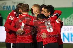 2. Bundesliga - SpVgg Greuther Fürth - FC Ingolstadt 04 - Tor Jubel 0:1 von Darío Lezcano (11, FCI) mit Thomas Pledl (30, FCI) Konstantin Kerschbaumer (7, FCI) Almog Cohen (8, FCI) Sonny Kittel (10, FCI)