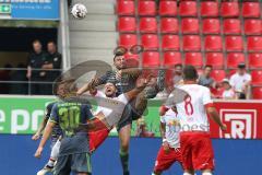 2. Bundesliga - Fußball - SV Jahn Regensburg - FC Ingolstadt 04 - Zweikampf Marco Grüttner (15 Jahn) schreit Benedikt Gimber (5, FCI)