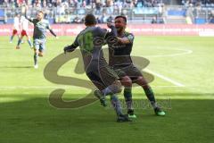 2. Bundesliga - Hamburger SV - FC Ingolstadt 04 - Tor Jubel 0:3 durch Marcel Gaus (19, FCI), Robin Krauße (23, FCI) Thomas Pledl (30, FCI)