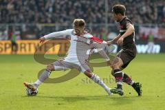 2. Bundesliga - FC St. Pauli - FC Ingolstadt 04 - Thomas Pledl (30, FCI) wird von Daniel Buballa (15 Pauli) gefoult
