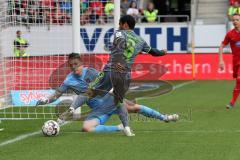 2. Bundesliga - Fußball - 1. FC Heidenheim - FC Ingolstadt 04 - Torchance für Paulo Otavio (6, FCI) gegen Torwart Kevin Müller (HDH 1)