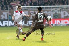 2. Bundesliga - FC St. Pauli - FC Ingolstadt 04 - Jonatan Kotzke (25 FCI) Ryo Miyaichi (12 Pauli)