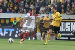 2. Bundesliga - SG Dynamo Dresden - FC Ingolstadt 04 - Konstantin Kerschbaumer (7, FCI) Rico Benatelli (8 Dresden)