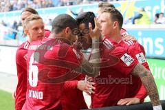 2. Bundesliga - MSV Duisburg - FC Ingolstadt 04 - Elfmeter Darío Lezcano (11, FCI), Tor Jubel, Paulo Otavio (6, FCI) Marcel Gaus (19, FCI) Sonny Kittel (10, FCI)