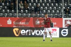 2. Bundesliga - SV Sandhausen - FC Ingolstadt 04 - Robin Krauße (23, FCI) feuert seine Mitspieler an