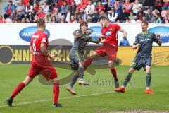 2. Bundesliga - Fußball - 1. FC Heidenheim - FC Ingolstadt 04 - Patrick  Mainka (HDH 6) Darío Lezcano (11, FCI) Marnon Busch (HDH 2) Stefan Kutschke (20, FCI)