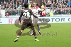 2. Bundesliga - FC St. Pauli - FC Ingolstadt 04 - Jonatan Kotzke (25 FCI) Waldemar Sobota (28 Pauli)