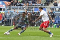 2. Bundesliga - Hamburger SV - FC Ingolstadt 04 - Darío Lezcano (11, FCI) Schuß Tor 0:1, Jubel Lacroix, Leo (2 HSV)