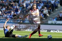 2. Bundesliga - Arminia Bielefeld - FC Ingolstadt 04 - Thomas Pledl (30, FCI) stürmt zum 0:3 Tor Jubel, Brian Behrendt (3 Bielefeld) versucht zu stören