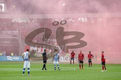 2. Bundesliga - MSV Duisburg - FC Ingolstadt 04 - Fans Rauchbomben Kurve Jubel Blinker